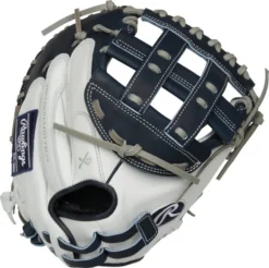 33 Inch Rawlings Liberty Advanced Color Series RLACM33FPN Women's White/Navy Fastpitch Softball Catcher Mitt