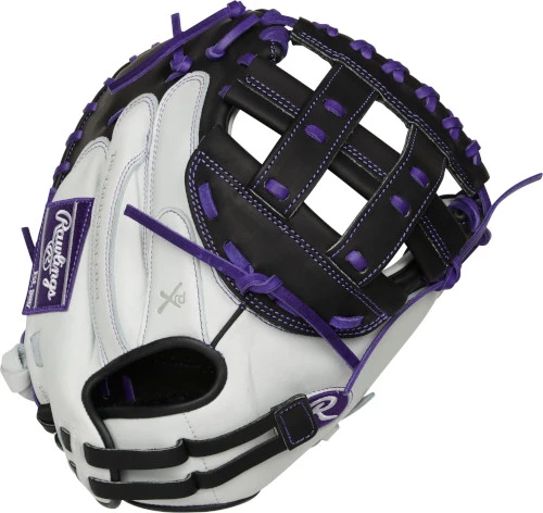 33 Inch Rawlings Liberty Advanced Color Series RLACM33FPPU Women's White/Purple/Black Fastpitch Softball Catcher Mitt 1 33 Inch Rawlings Liberty Advanced Color Series RLACM33FPPU Women's White/Purple/Black Fastpitch Softball Catcher Mitt